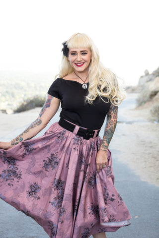 Jivin' Skirt - Morticia's Garden Raspberry