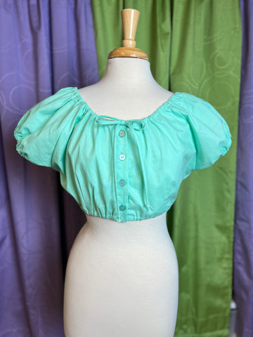 Cropped Mary Blouse - Seafoam Green