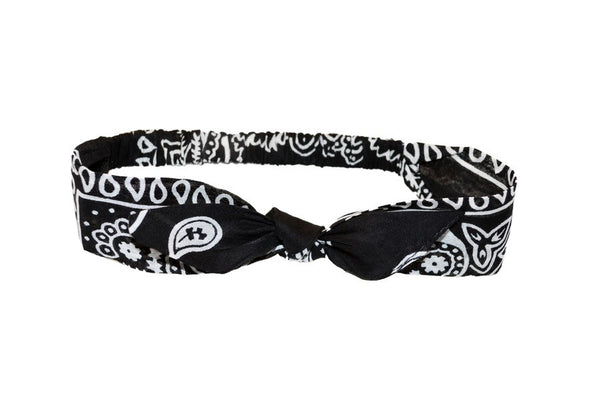 Classic Black 3 in 1 baby headband with removable bow and elasticized back