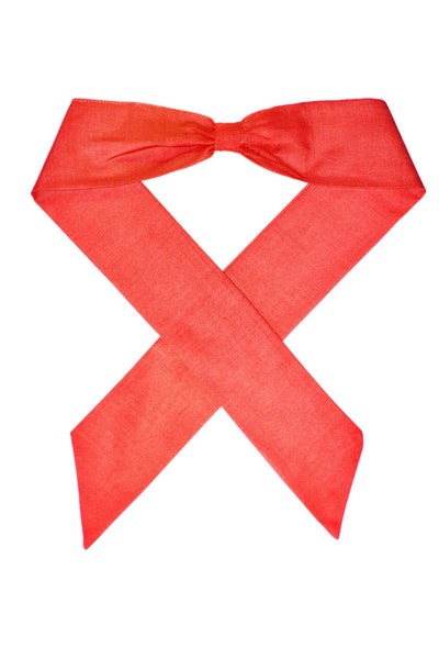 Red Bombshell Hair Wrap cotton hair accessory displayed flat on a white background.