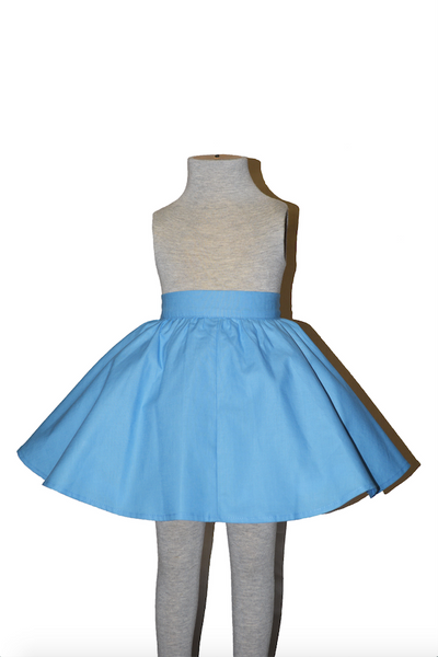 Blue Kids Jivin' Skirt by Lil' Lou Lou featuring a twirl-friendly circle skirt silhouette and elasticized waistband.