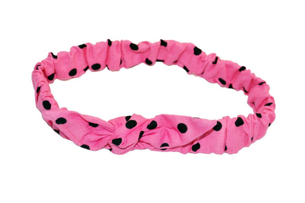 Mommy and Me Headband - Pink & Black Dot