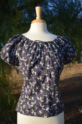 Mary Blouse - Wildflower Navy