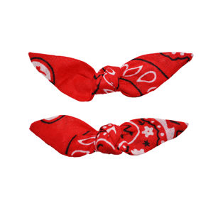 Classic Red Cute Knotted Bows vintage inspired hair bow clips set of 2 by Lil' Lou Lou.