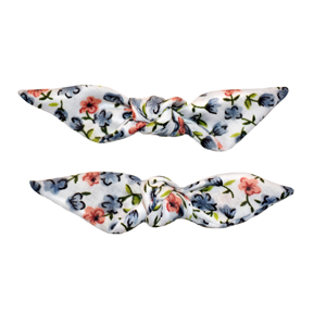 loral Gray Cute Knotted Bows vintage inspired hair clips sold as a set of 2 by Lil' Lou Lou.
