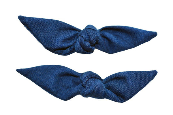 Cute Knotted Bows - Navy