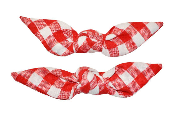 Cute Knotted Bows - Red Picnic