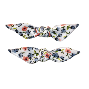 Cute Knotted Bows - Floral Grey
