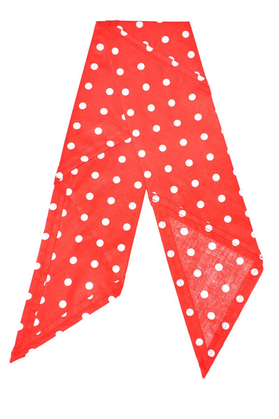 Red & White Dots Rosie Bandana with classic red and white polka dot fabric, vintage-inspired hair accessory by Lil' Lou Lou.